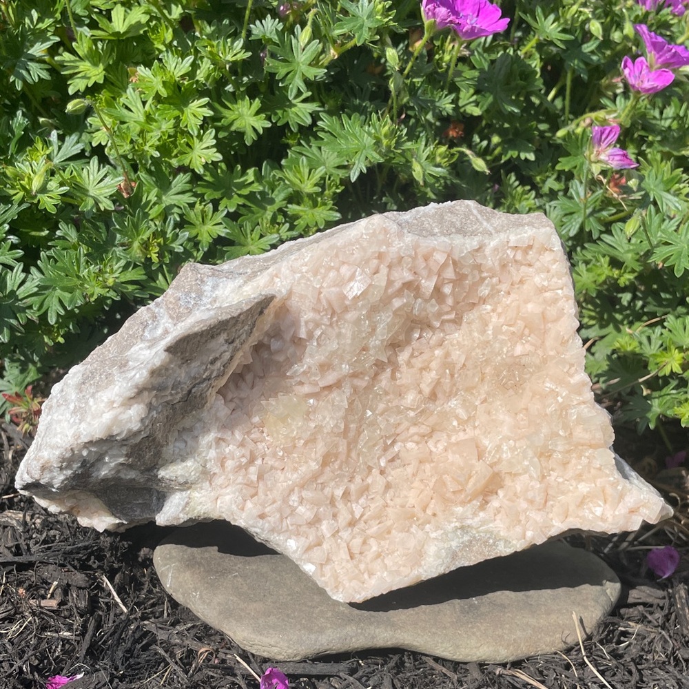 Pink Dolomite Crystal (Extra Large) With UV reactive Calcite